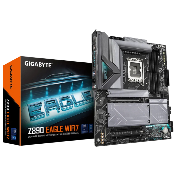  Z890 ATX Motherboard: 1851 Socket For Intel Core Ultra Processors<br>4x DDR5, 4x SATA 6Gb/s, PCIe 5.0, 1x M.2 Gen5 + 3x M.2 Gen4, USB4, 2.5GbE LAN, Wi-Fi 7 + Bluetooth 5.4, Realtek 7.1 Audio, USB4/DP  